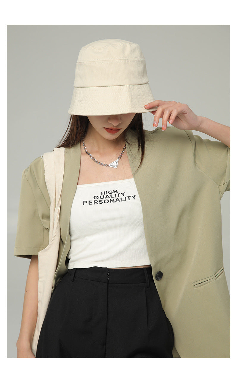 バケットハット女性用 夏バケットハット、紫外線防止、韓国スタイル、大きなつばで顔をカバー、小顔見せ、日系万能、日焼け防止サンシェード帽子