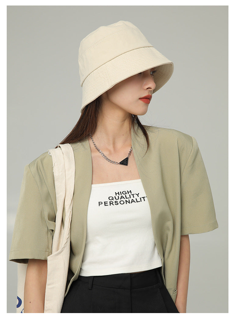 バケットハット女性用 夏バケットハット、紫外線防止、韓国スタイル、大きなつばで顔をカバー、小顔見せ、日系万能、日焼け防止サンシェード帽子