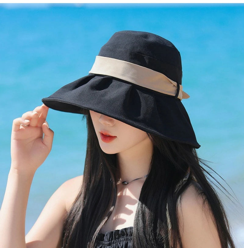 蝶ネクタイ漁師帽夏の新型庇付きサンバイザーおしゃれシンプルカジュアルサンバイザー紫外線対策日焼け止め