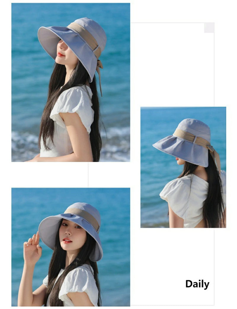 蝶ネクタイ漁師帽夏の新型庇付きサンバイザーおしゃれシンプルカジュアルサンバイザー紫外線対策日焼け止め