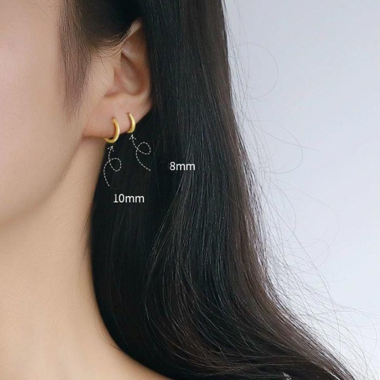 2個入 小さめ フープ 金属アレルギー ピアス つけっぱなし フープピアス シルバー シンプル レディース メンズ シルバー925 ボディピアス 軟骨ピアス ワンタッチ リングピアス おしゃれ かわいい 軽い 送料無料