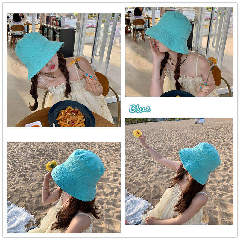 バケットハット レディース 帽子 UVカット ハット 夏用 韓国 日よけ 折りたたみ 遮光100％ 完全遮光 ヘルメット 収納 深め おしゃれ 小顔効果 かぶる日傘 ガーリー 便利 ハワイアン 山 春 海 自転車 無地 シンプル メンカラー 水色